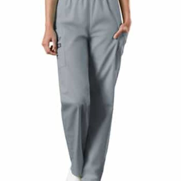 Cherokee Workwear Women's 4-Pocket Elastic Waist Utility Scrub Pants Light Gray - Picture 1 of 17